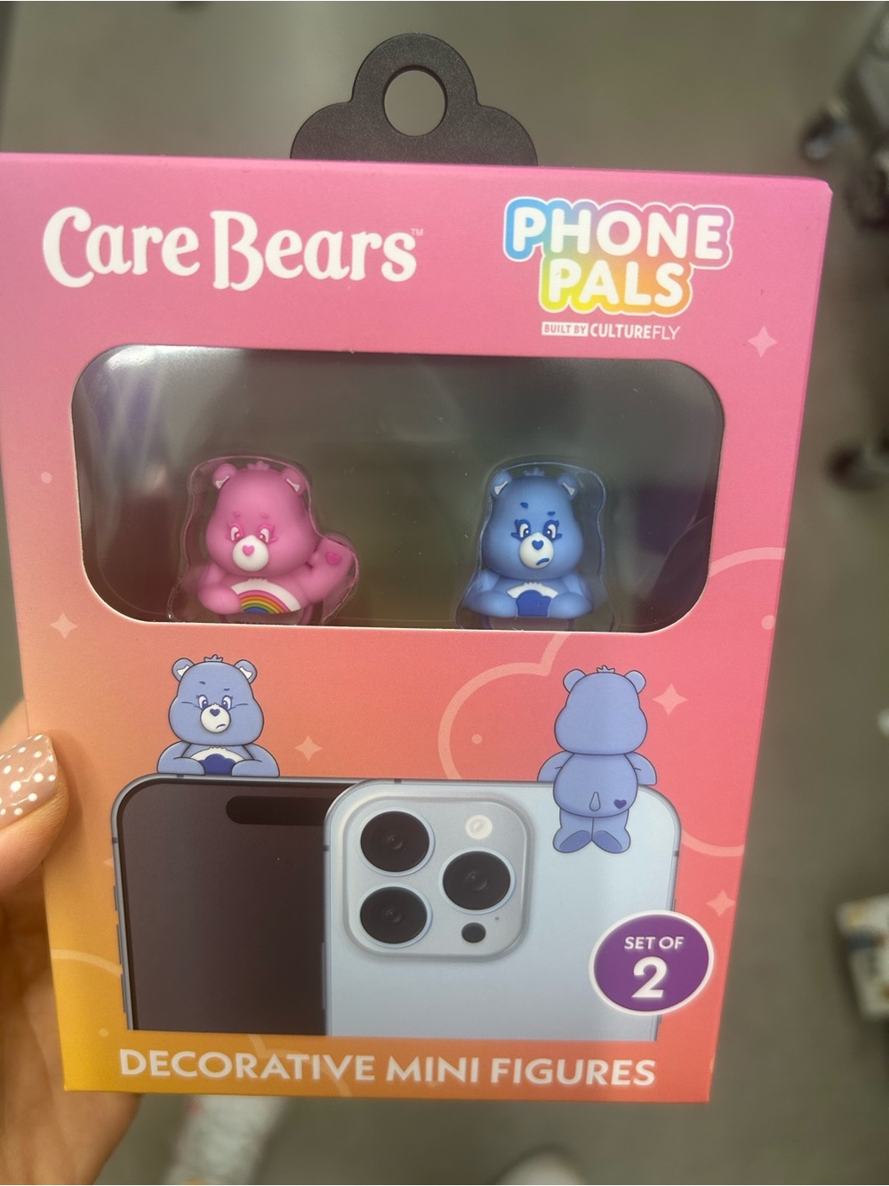 Care Bears Phone Pals Decorative Mini Figures - Pink & Blue (Set of 2)